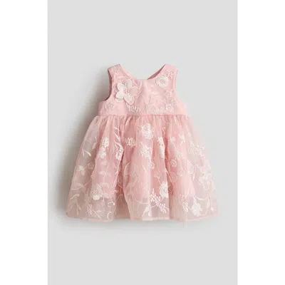 H&m Babies'  Embroidered Organza Dress In Blue