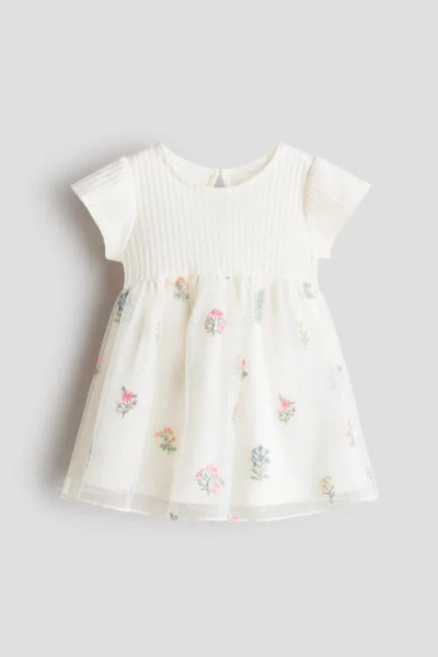 H&m Babies'  Embroidered Tulle-skirt Dress In Multi