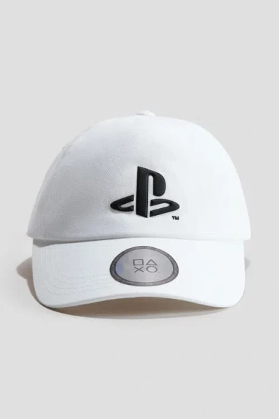 H&m Kids'  Embroidered-motif Cotton Twill Cap In White