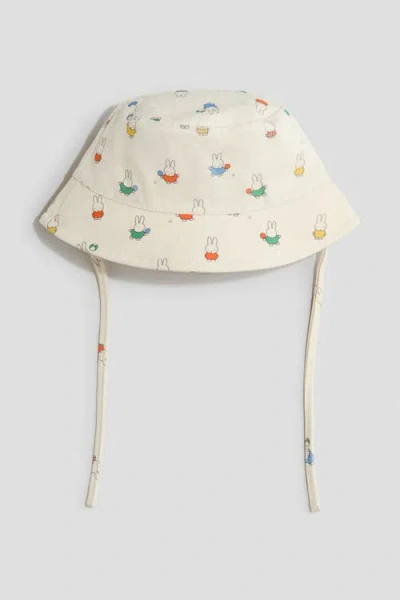 H&m Babies'  Embroidery-detail Cotton Bucket Hat In Purple