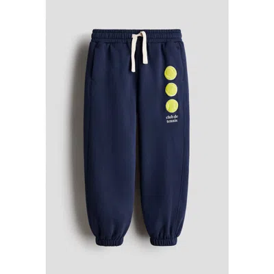 H&m Kids'  Embroidery-detail Joggers In Blue