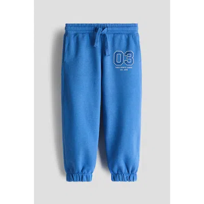 H&m Kids'  Embroidery-detail Joggers In Blue