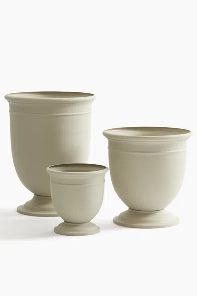 H&m Extra-large Metal Outdoor Plant Pot In White