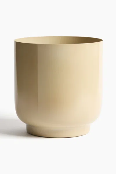 H&m Extra-large Metal Plant Pot In Brown