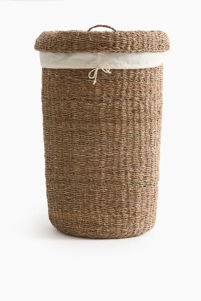 H&m Extra-large Seagrass Laundry Basket In Beige