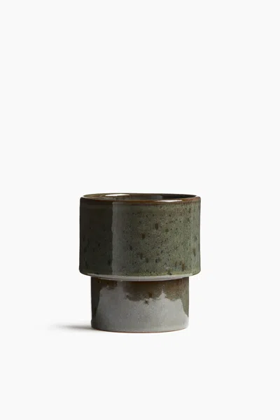 H&m Extra-small Terracotta Plant Pot In Green