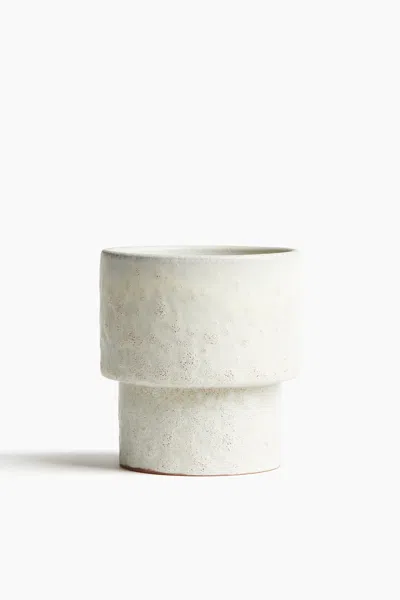 H&m Extra-small Terracotta Plant Pot In White