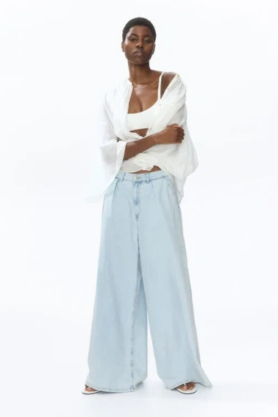 H&m Extra-wide Regular-waist Jeans In Blue