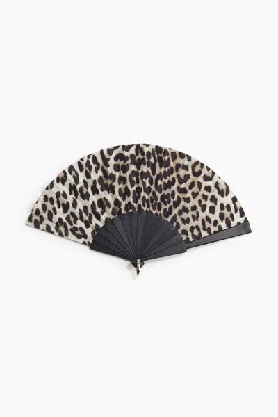 H&m Fan In Light Beige/leopard Print