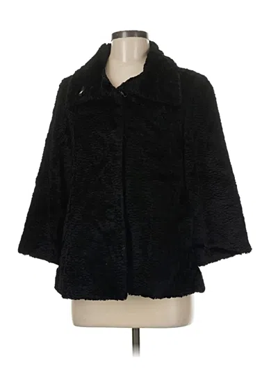 Pre-owned H&m Faux Fur Jacket In Black