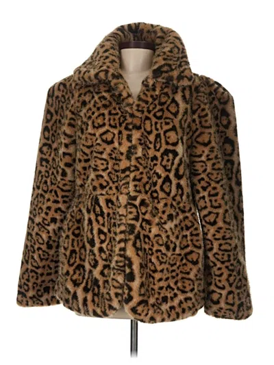 Pre-owned H&m Faux Fur Jacket In Brown