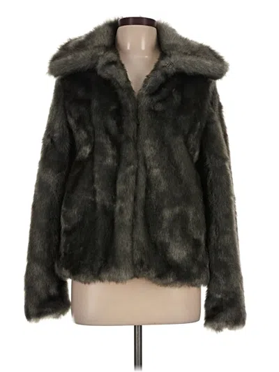 Pre-owned H&m Faux Fur Jacket In Gray