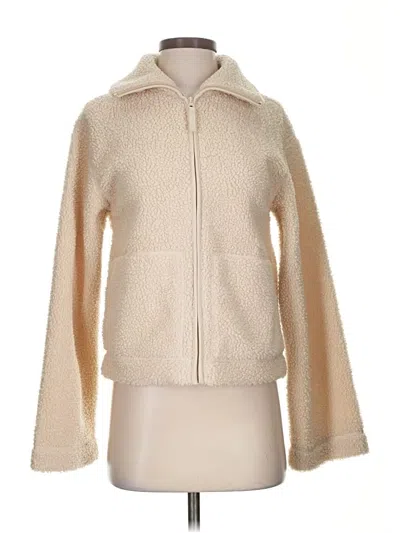 Pre-owned H&m Faux Fur Jacket In Ivory