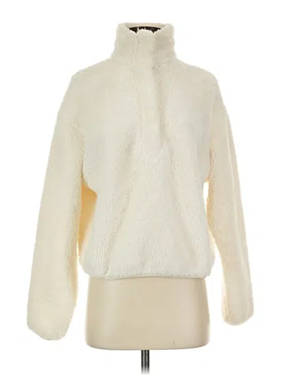 Pre-owned H&m Faux Fur Jacket In Ivory