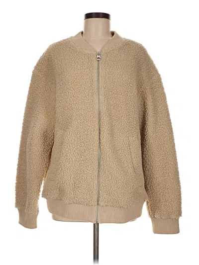 Pre-owned H&m Faux Fur Jacket In Tan