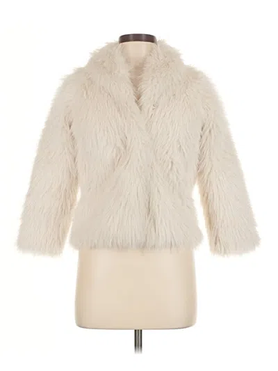 Pre-owned H&m Faux Fur Jacket In White