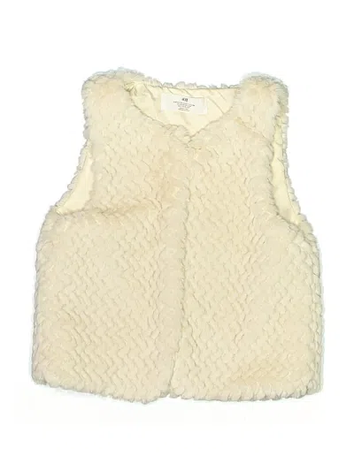 Pre-owned H&m Kids' Faux Fur Vest In Ivory
