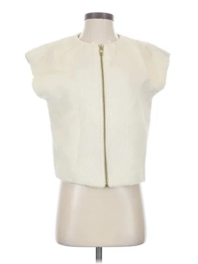 Pre-owned H&m Faux Fur Vest In Ivory