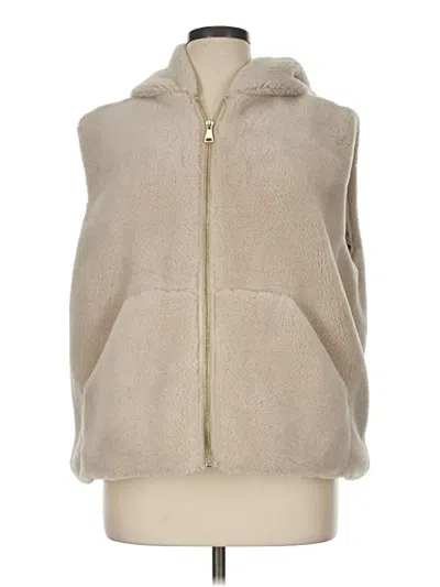 H&m Faux Fur Vest In Ivory