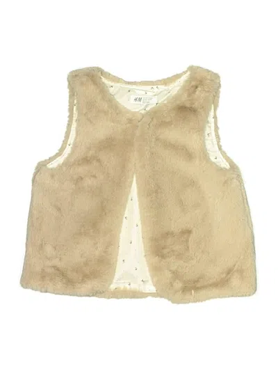 Pre-owned H&m Kids' Faux Fur Vest In White