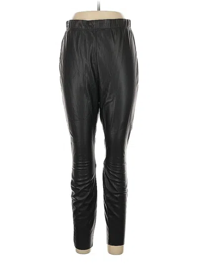 Pre-owned H&m Faux Leather Pants In Black