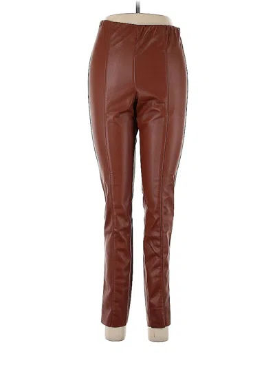 Pre-owned H&m Faux Leather Pants In Brown