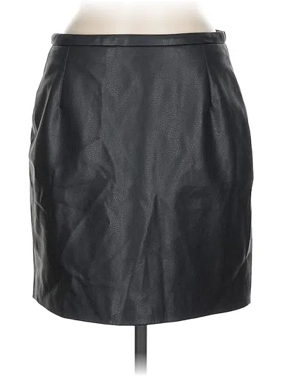 Pre-owned H&m Faux Leather Skirt In Black