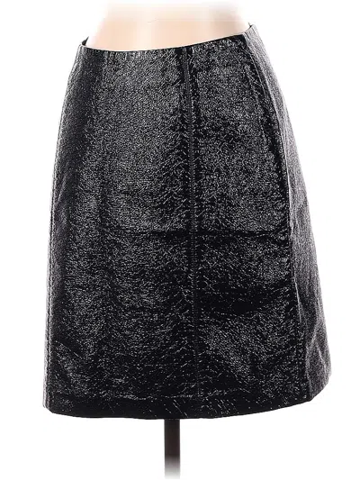 Pre-owned H&m Faux Leather Skirt In Black