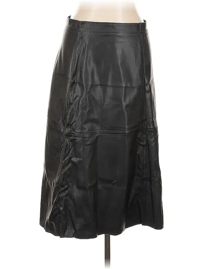 Pre-owned H&m Faux Leather Skirt In Black