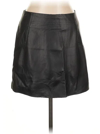 Pre-owned H&m Faux Leather Skirt In Black