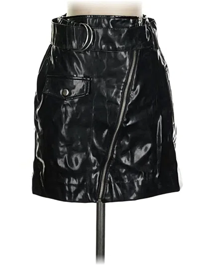 H&m Faux Leather Skirt In Black