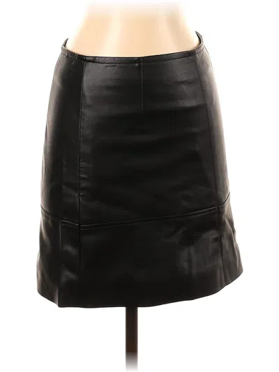 Pre-owned H&m Faux Leather Skirt In Black