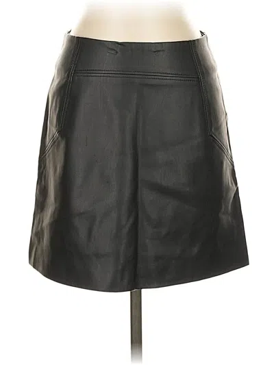 Pre-owned H&m Faux Leather Skirt In Black