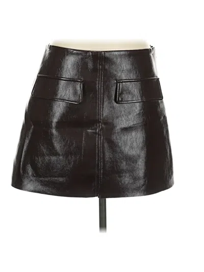 H&m Faux Leather Skirt In Black