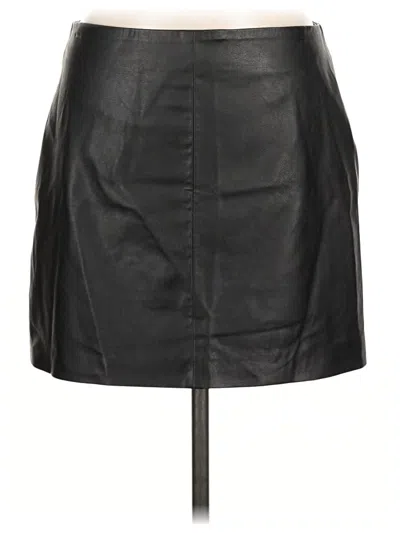 H&m Faux Leather Skirt In Black