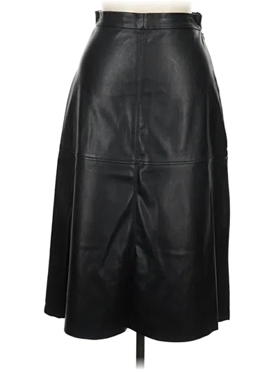 Pre-owned H&m Faux Leather Skirt In Black
