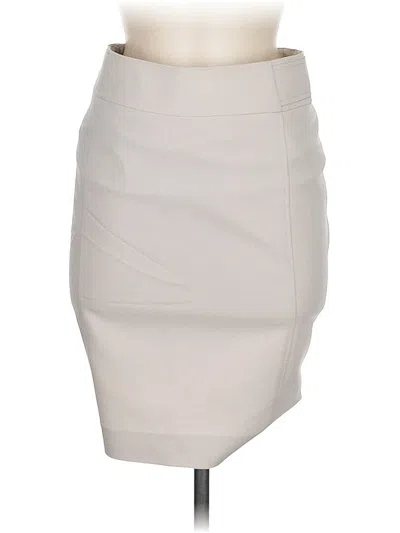 Pre-owned H&m Faux Leather Skirt In White