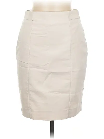 Pre-owned H&m Faux Leather Skirt In White