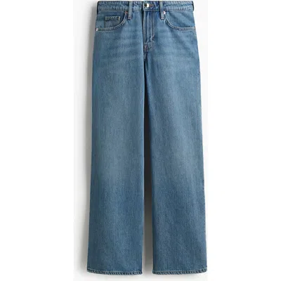 H&m Feather Soft Wide Regular Jeans In Blue