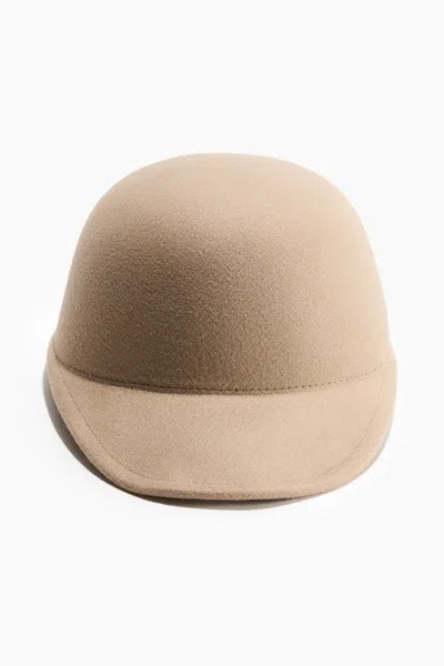 H&m Felted Cap In Beige