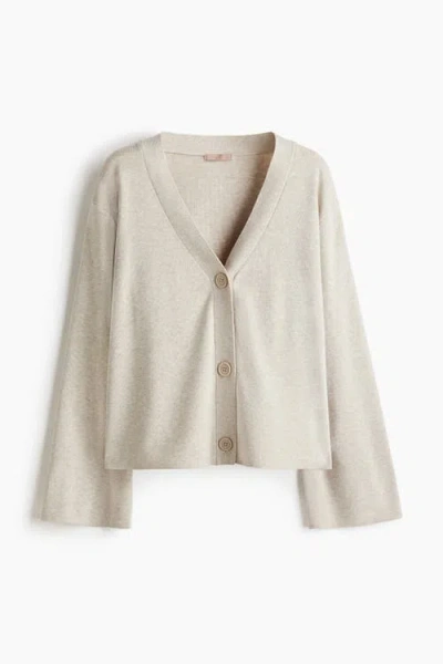H&m Fine-knit Cardigan In Neutral