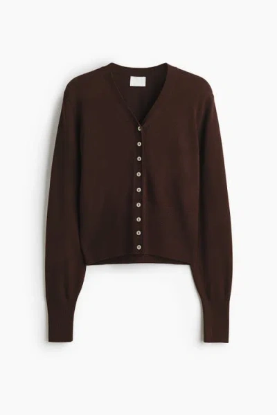 H&m Fine-knit Cardigan In Brown