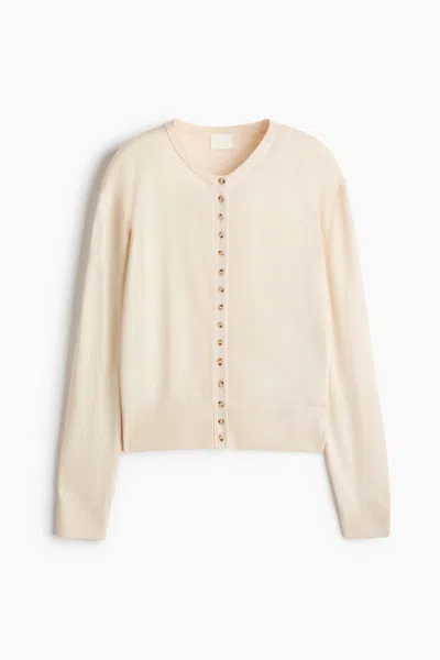 H&m Fine-knit Cardigan In Neutral