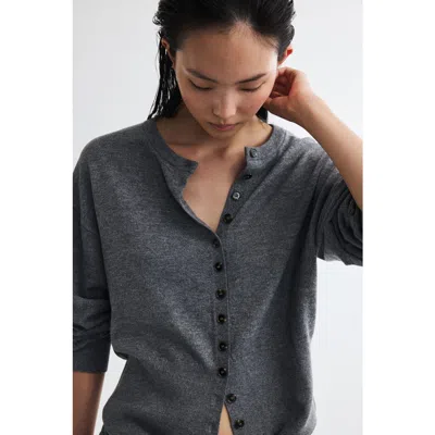 H&m Fine-knit Cardigan In Gray Melange