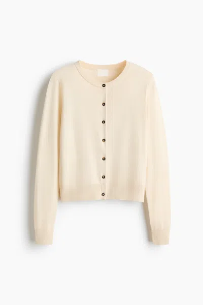 H&m Fine-knit Cardigan In Neutral