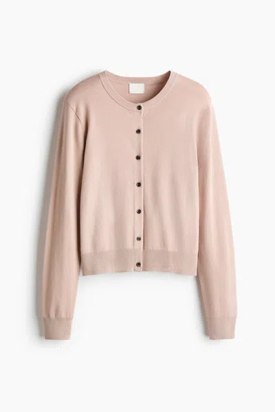 H&m Fine-knit Cardigan In Neutral