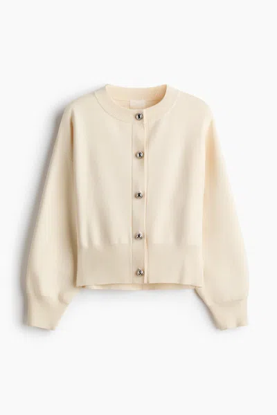 H&m Fine-knit Cardigan In Gold