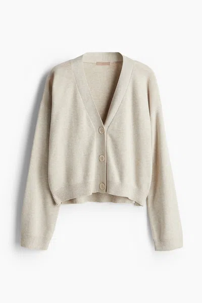 H&m Fine-knit Cardigan In Neutral