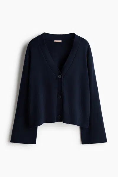 H&m Fine-knit Cardigan In Blue
