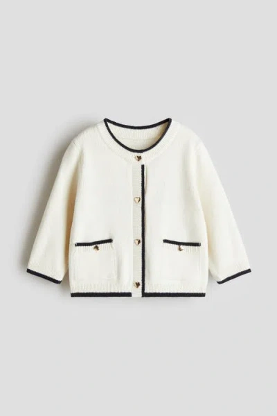 H&m Babies'  Fine-knit Cardigan In White